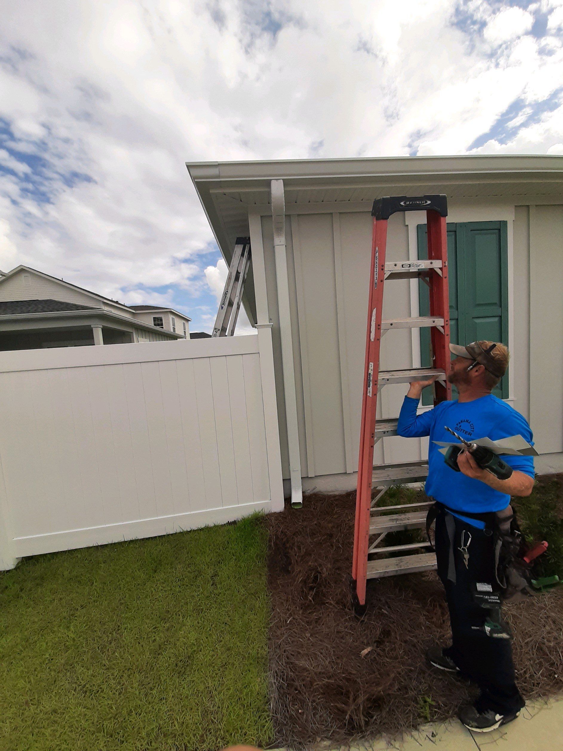 Seamless Gutter Installation using White K-Style Gutters by Gutter Professors