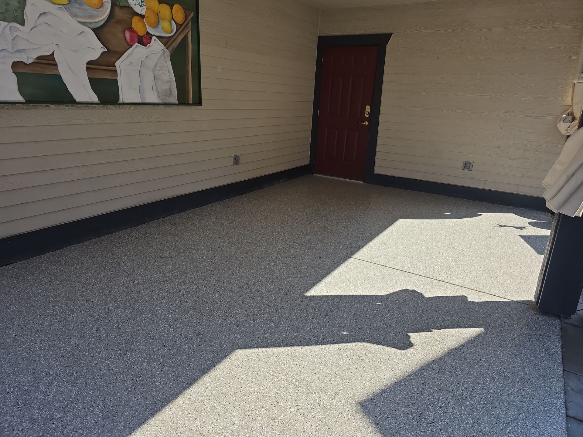 Patio Transformation using Pebble Beach by Croc Coatings, LLC