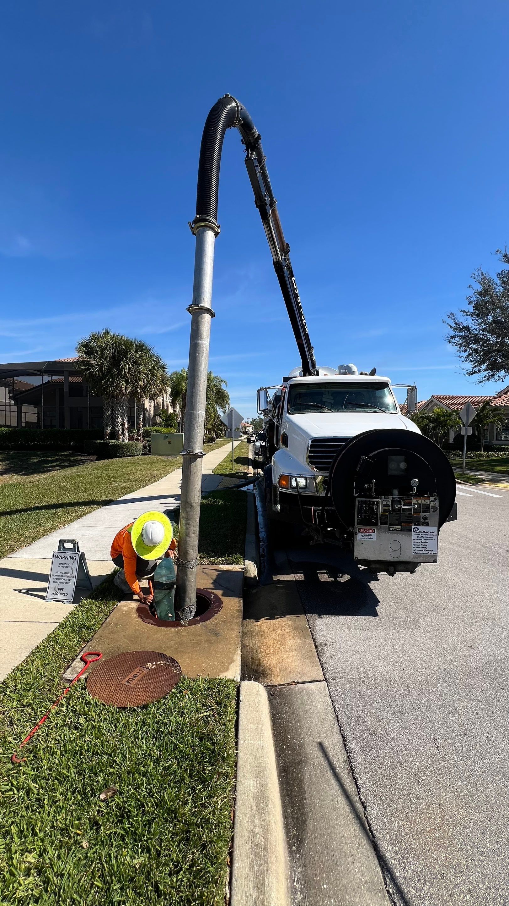 Naples Association Catch Basin Cleaning using Vactor Truck by Don Mar, Inc. Storm Water Solutions