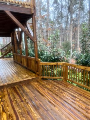 Multi level Deck coated with Wood Sealant