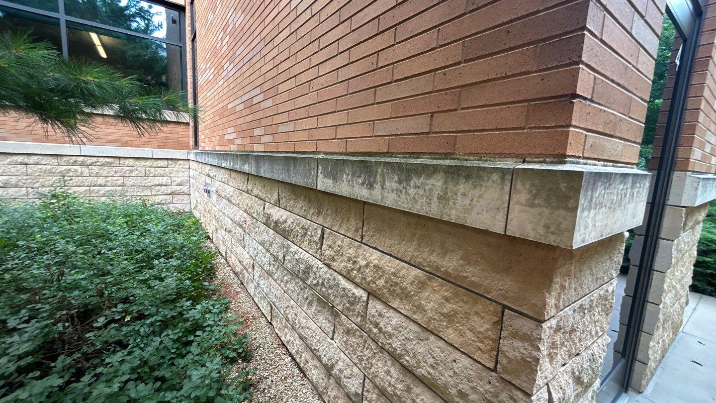 natural stone using Algaecide, soft wash soap by Northern Power Washing LLC.