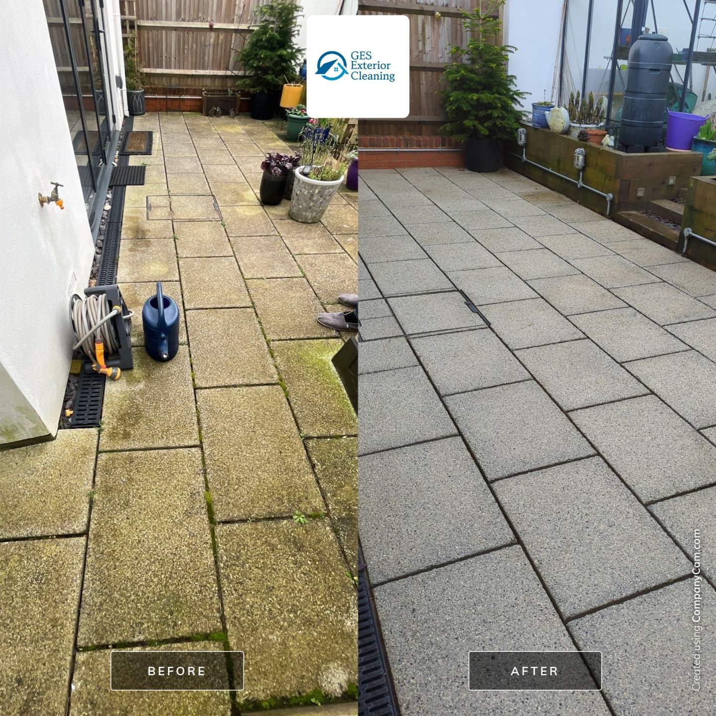 Render and patio clean using Softwash Equipment by Ges Exterior Cleaning ltd
