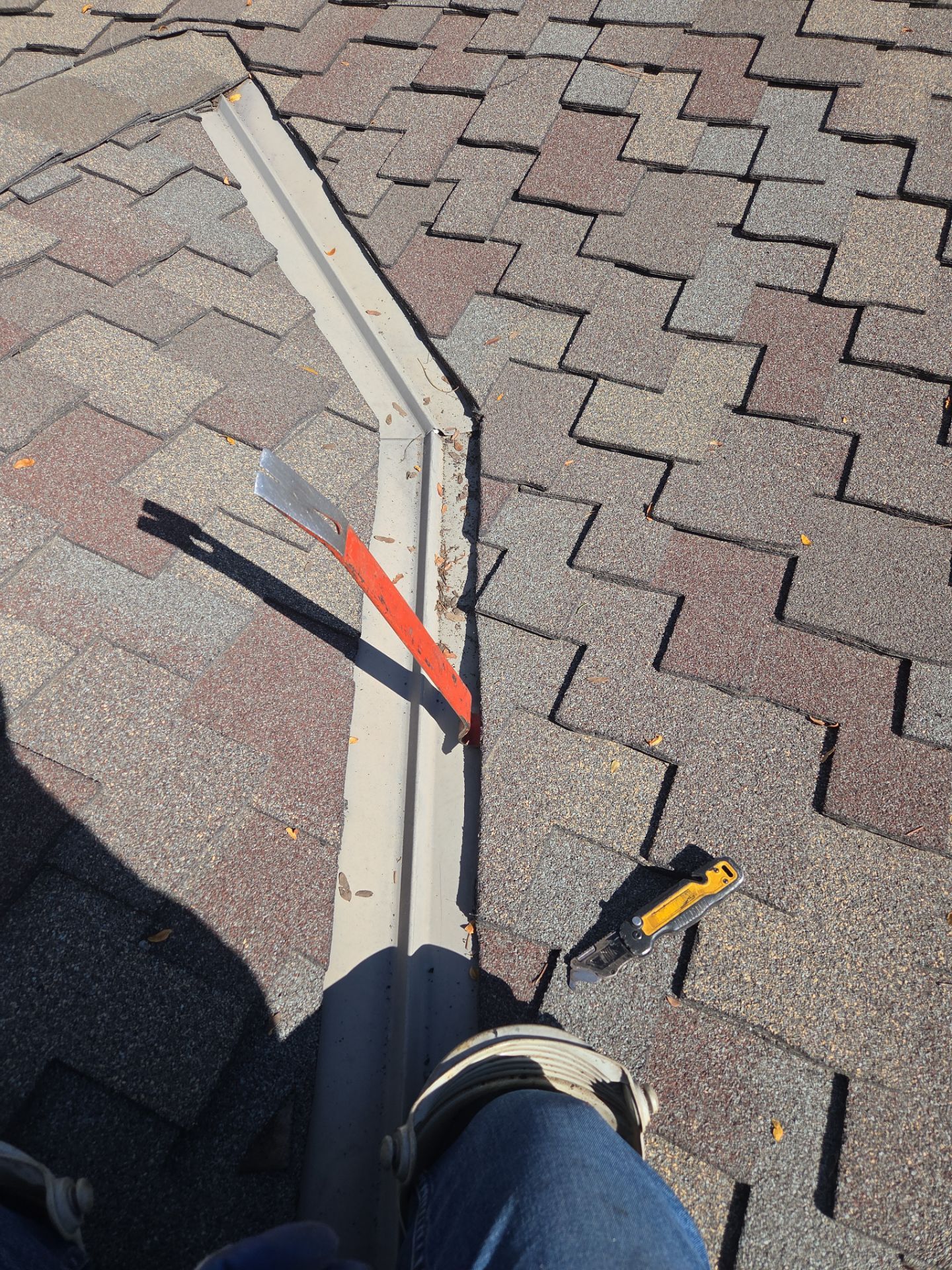 Valley leak repair by RTP Roofing Company