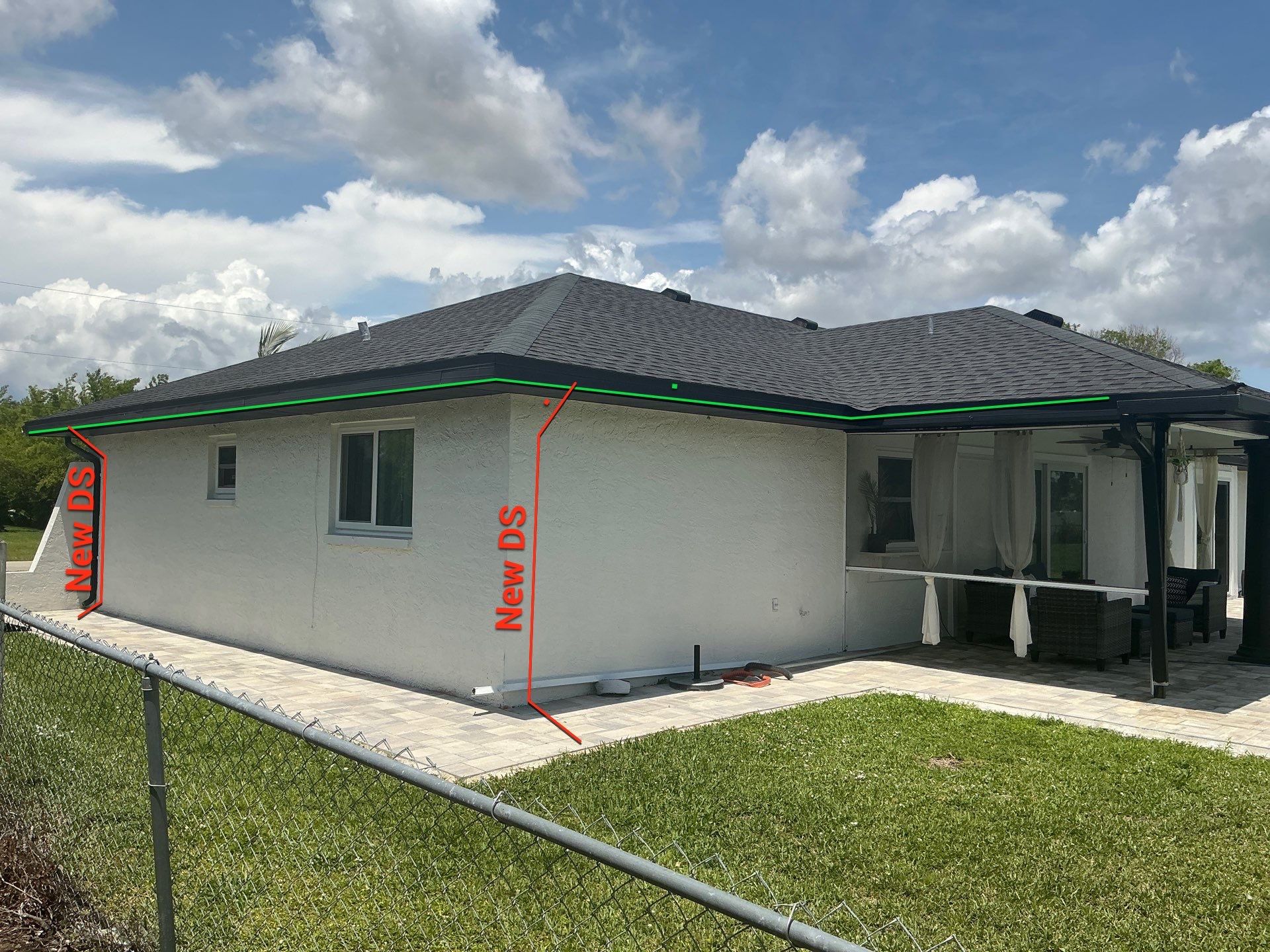 Black Seamless Gutters for a Modern Look in Cape Coral FL by Gutter Professors