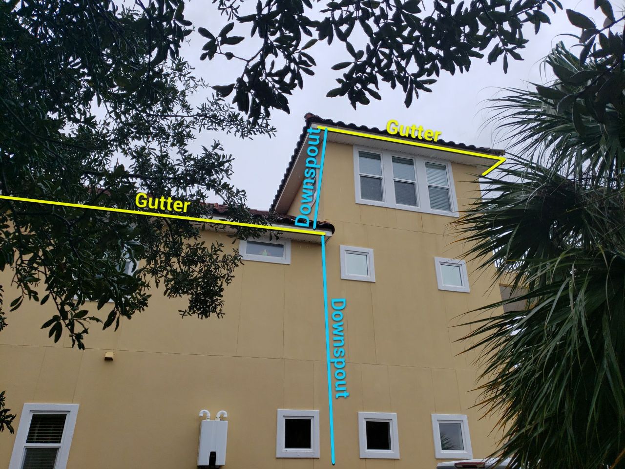Three-Story Home Gutter Installation using K-Style Seamless Gutters by Gutter Professors
