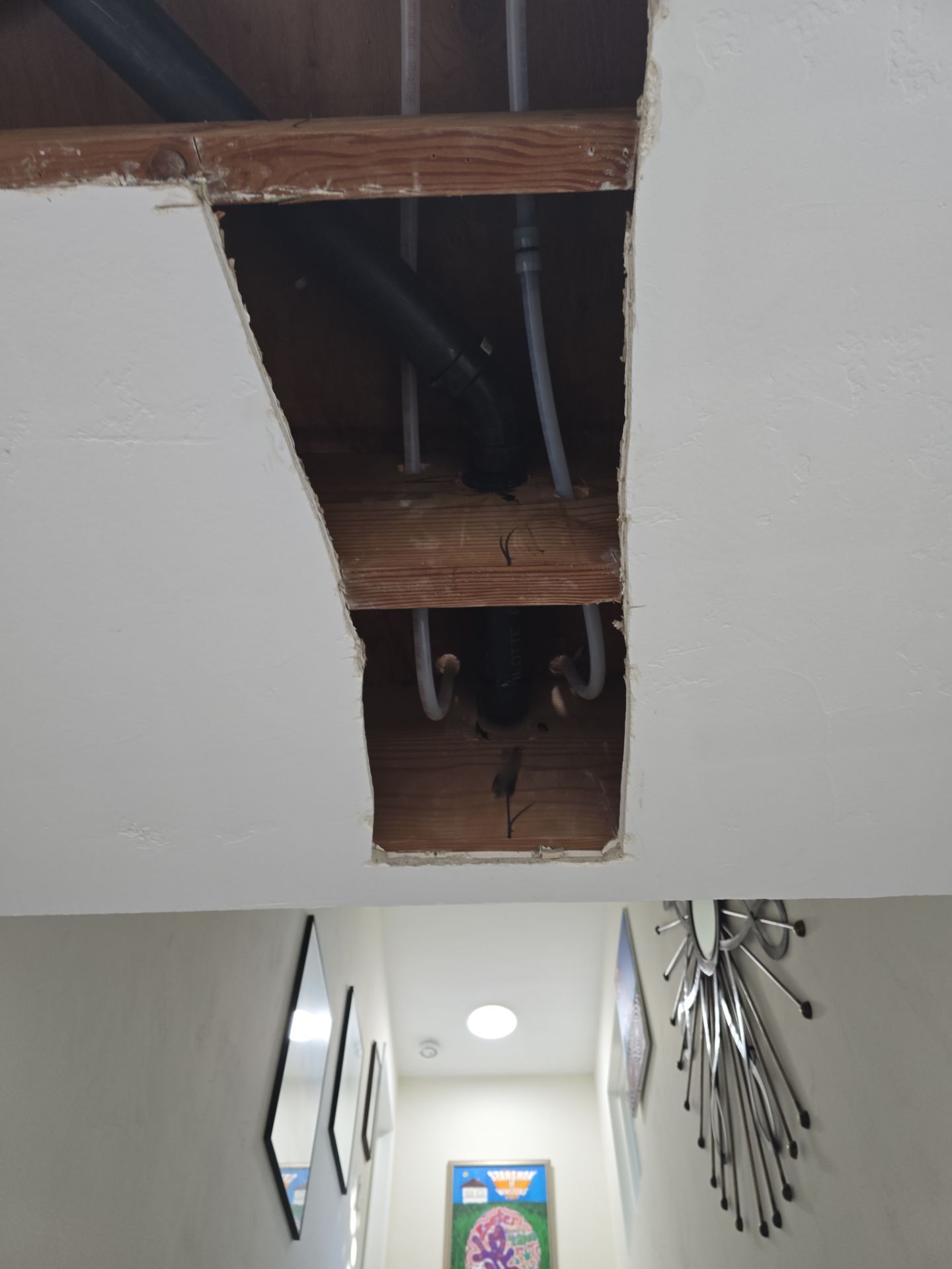 Installation of New Tall Black Piping (Wall to Ceiling) & Underground Piping by Us Plumbing