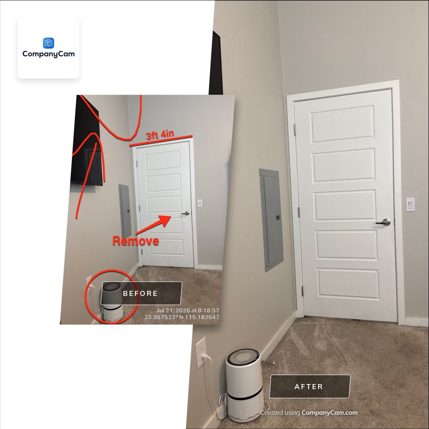Home Office Renovation and Equipment Installation in Las Vegas by CompanyCam Sales Demo