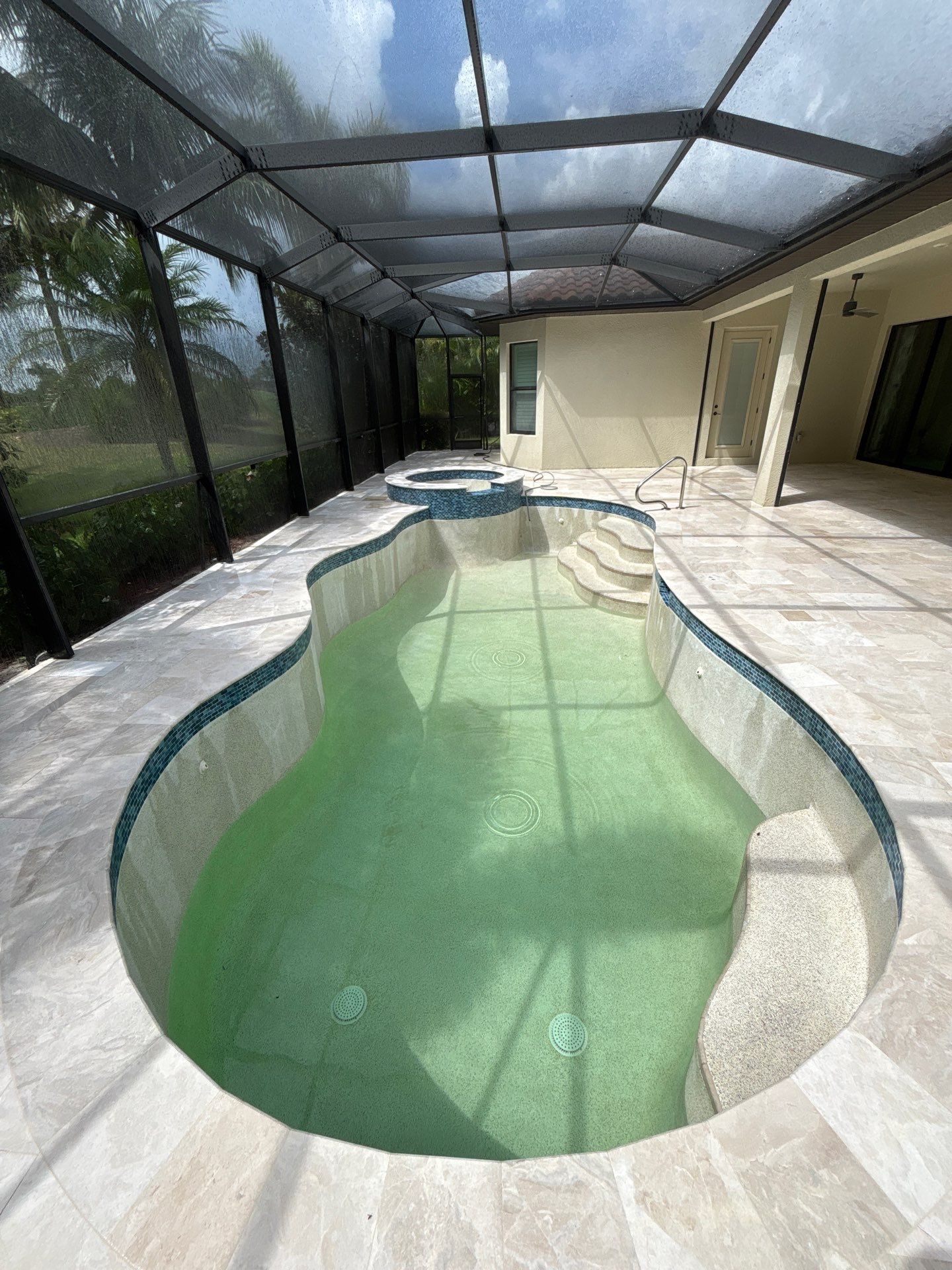Textured Marble Pool Deck - Bonita National Golf & Country Club by Old Town Pavers Llc