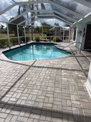 Paver Sealing for Screened Pool Deck in Sun City Center
