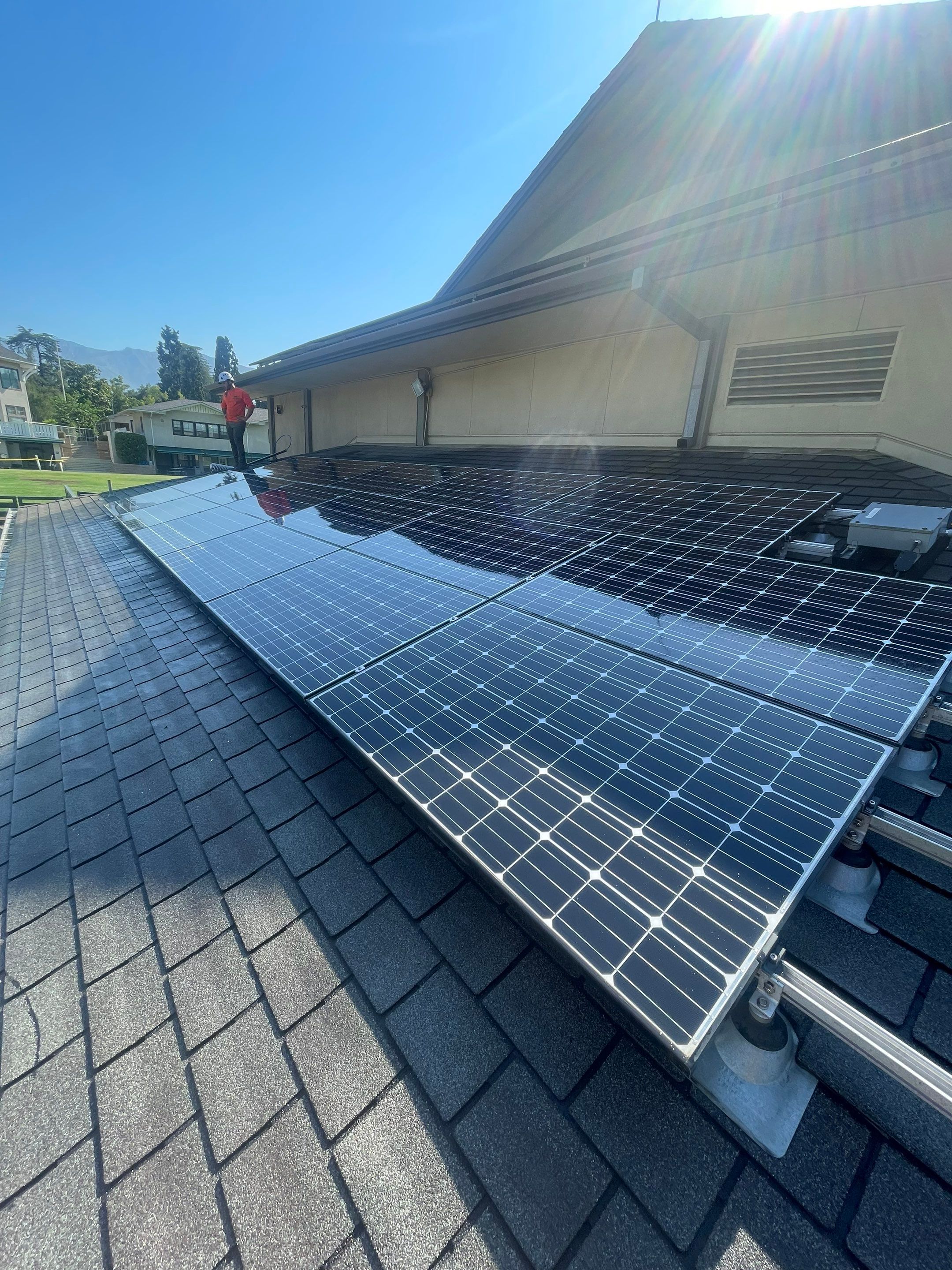 Commercial Solar Panel Cleaning for Chandler School in Pasadena Ca by Palm Coast Solar Cleaning