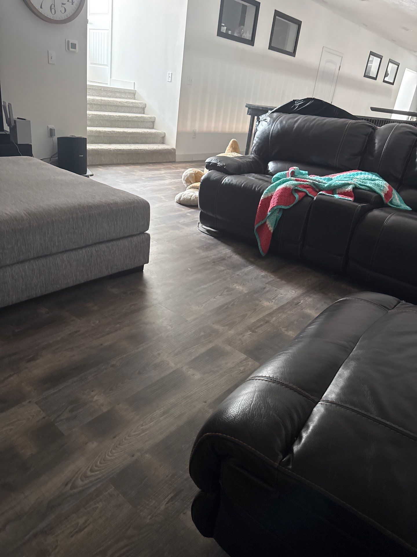 Scottsbluff Living Room Floor Remodel with Luxury Vinyl Planks by CompanyCam Sales Demo