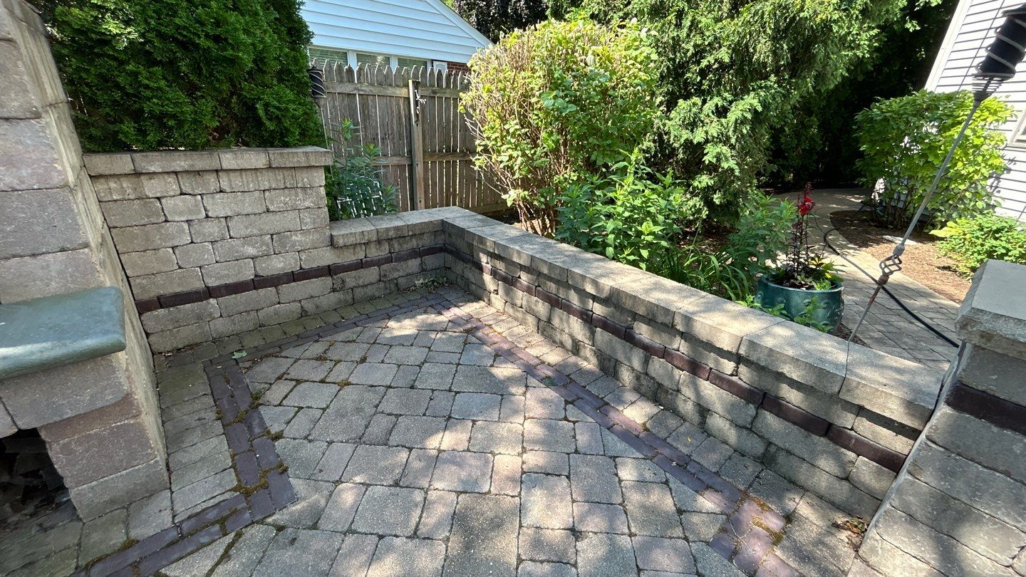 Brick paver clean, sand and seal.  using Polysweep polymeric sand by Northern Power Washing LLC.