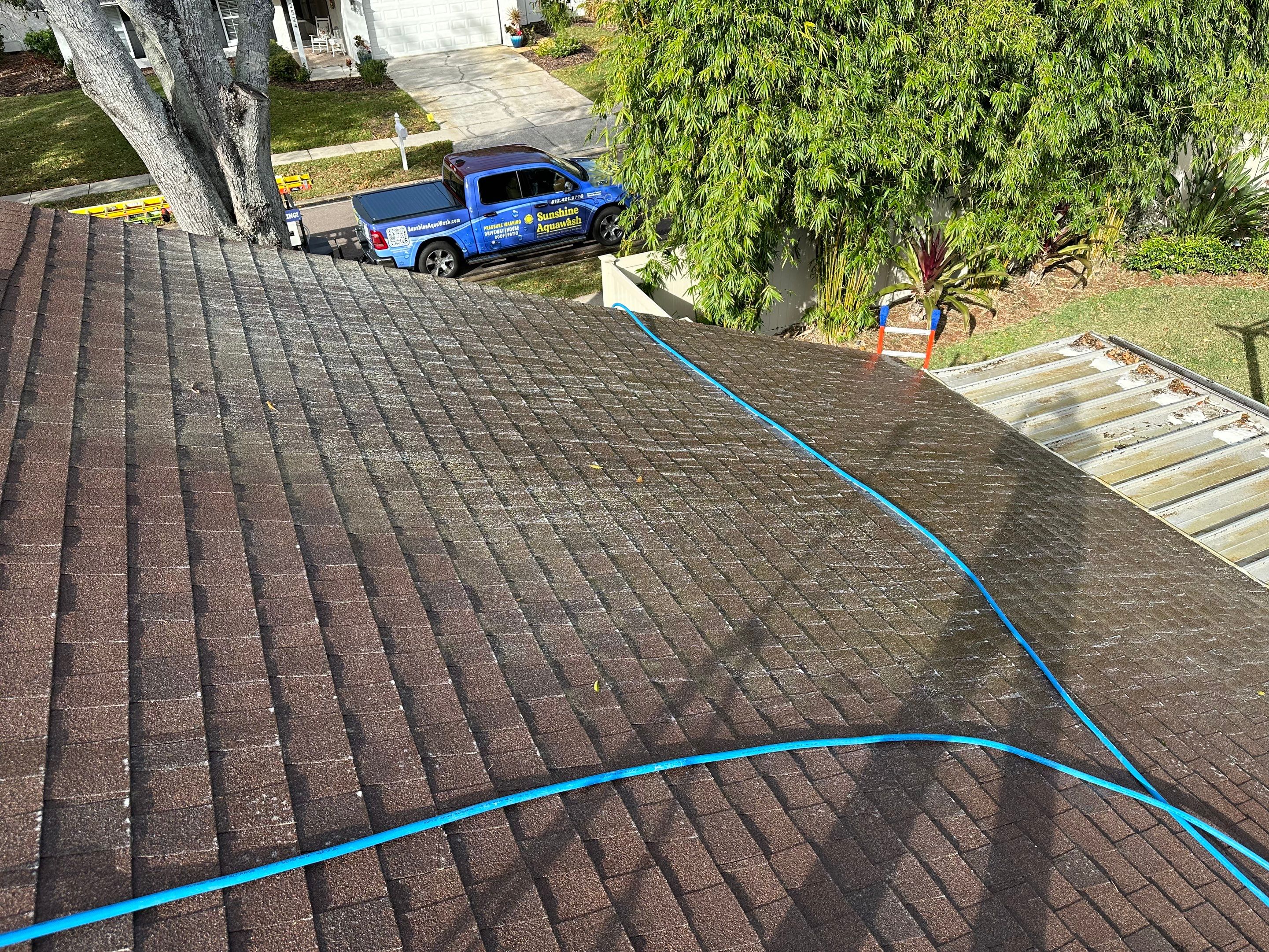 Roof Cleaning Service & Travertine Paver Cleaning by Sunshine AquaWash