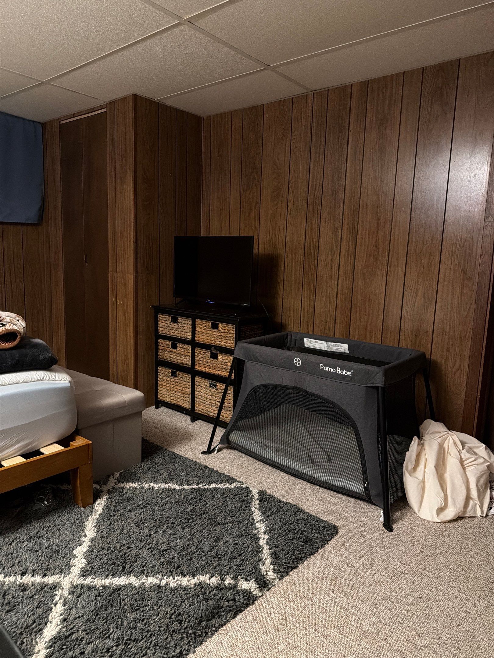 Basement Bedroom Interior Assessment and Ceiling Repair in Lincoln by CompanyCam Sales Demo