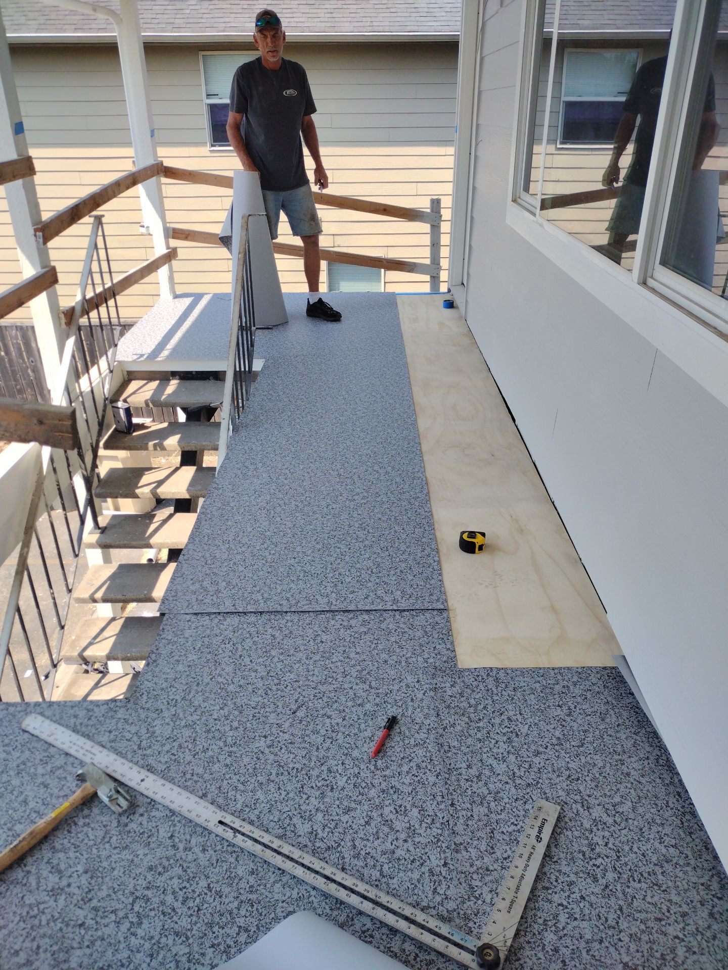 Dec-Tec Walkable Membrane using Dec-Tec (Color: Granite) by Orezona Building & Roofing Company, Inc.