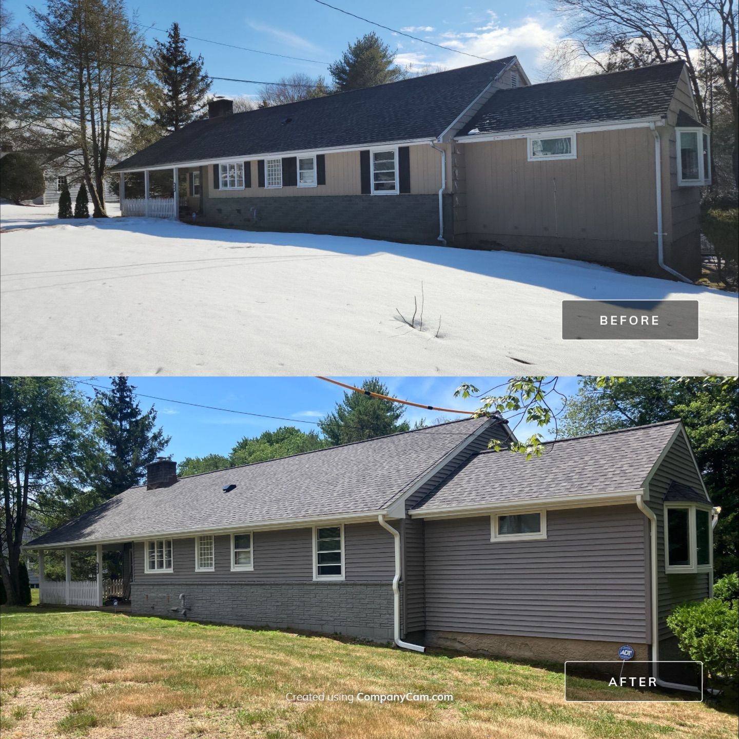 Siding Renovation with Cert Monogram D/4 x 12'6" Clapboard, Driftwood Blend by DiGiorgi Roofing and Siding Inc