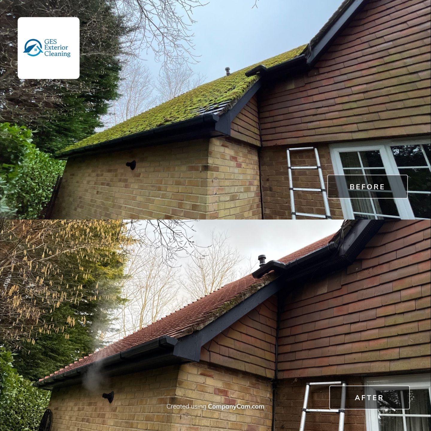 Roof Clean  - Moss Removal - Gutter Clean using Honda 15lpm Low Pressure Washing Machine by Ges Exterior Cleaning ltd