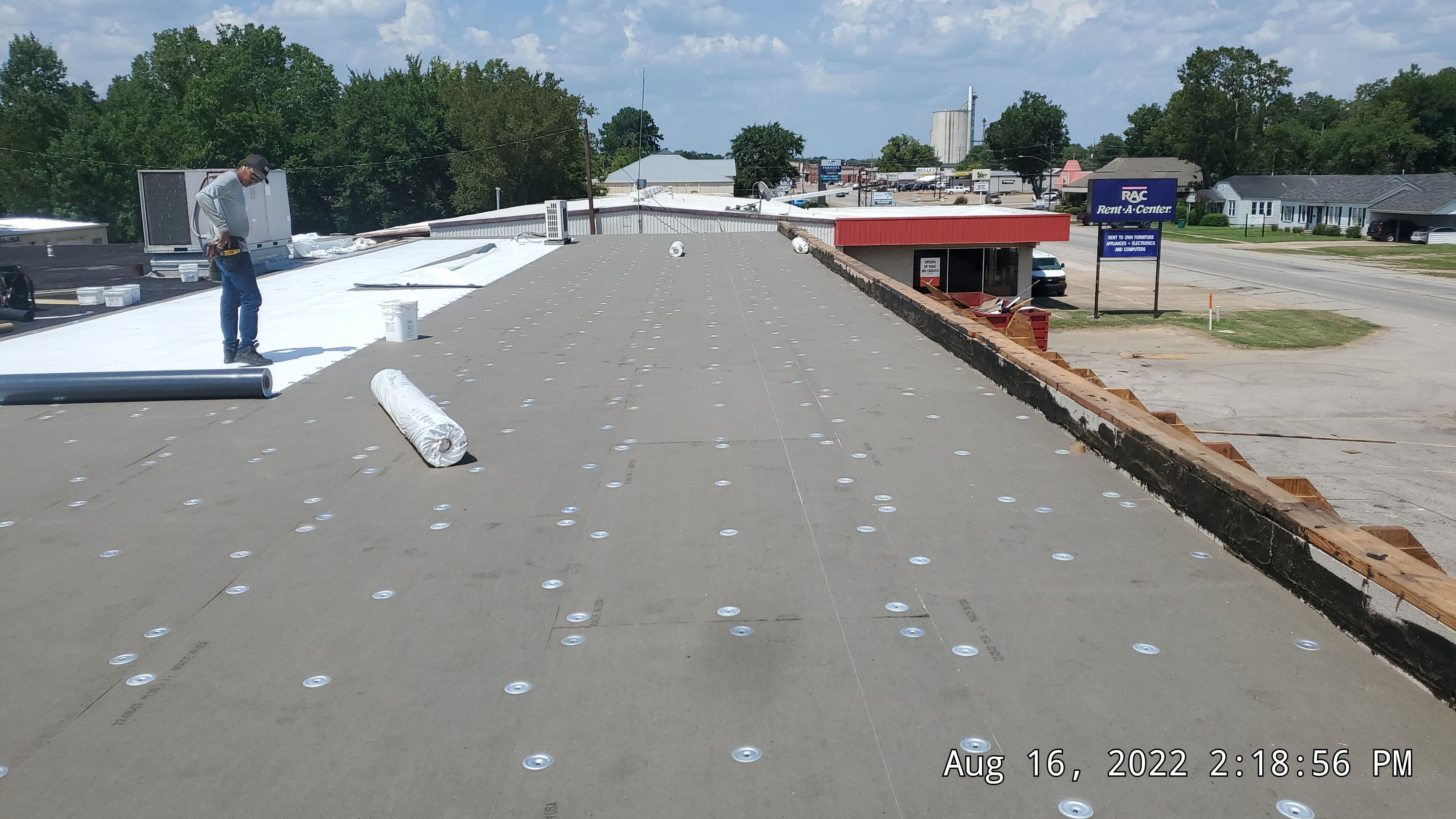 Commercial Roofing Installation using 50 mil PVC by Hostetler Roofing