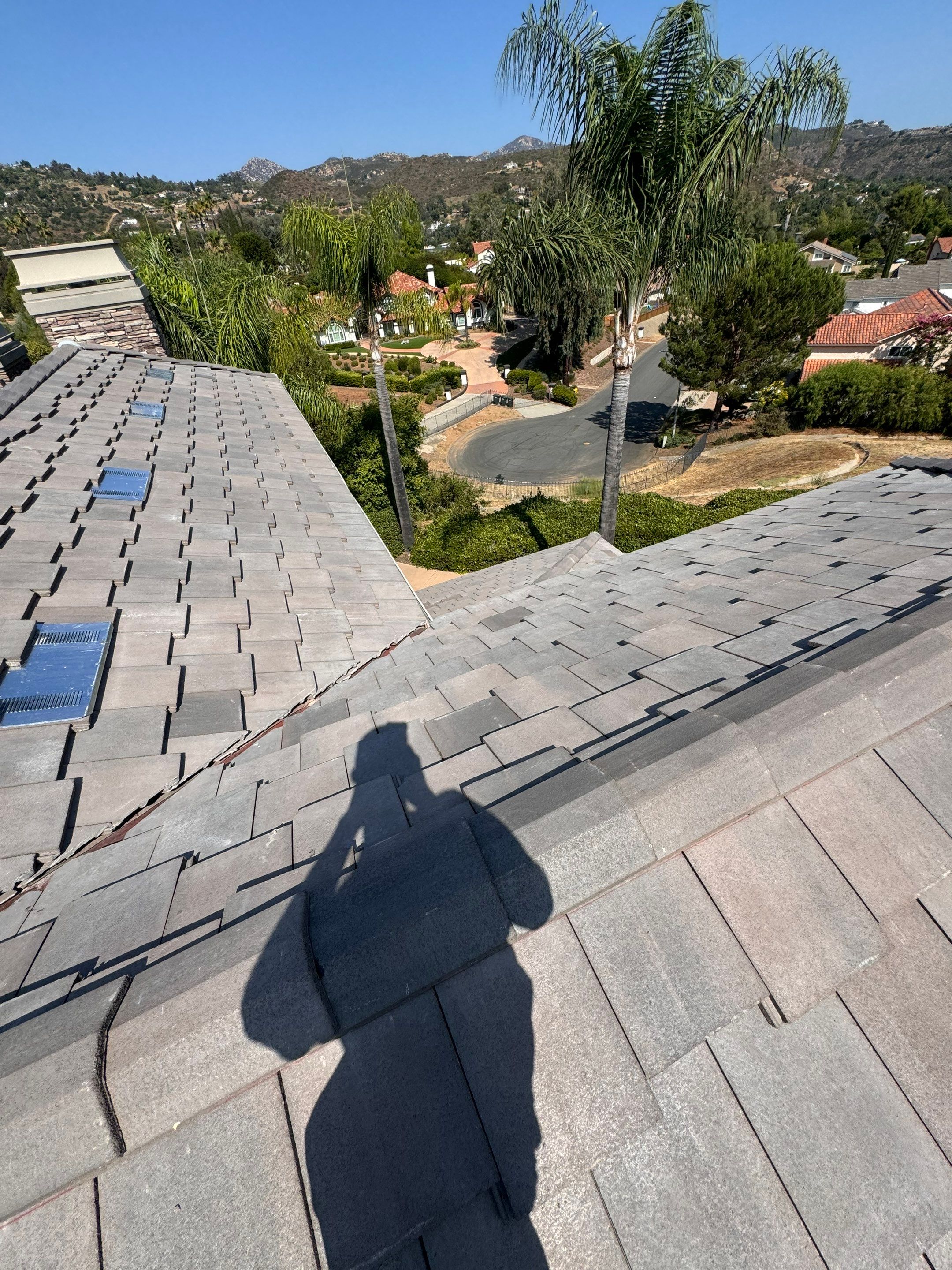 Full Roof Replacement Featuring Staggered Eagle Concrete Tiles in Poway by Reliable Roofing San Diego Inc.
