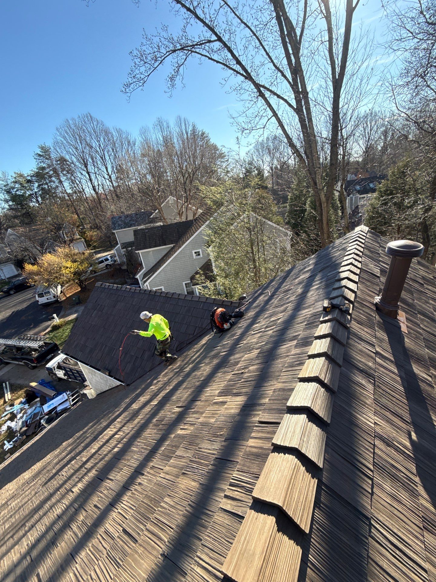 Reston :  Residential Roof Replacement with Brava Synthetic Cedar Shake Class C Natural  by RM Banning, Inc.