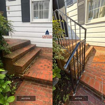 Traditional Iron Stair Railing Extension - Falls Church, VA
