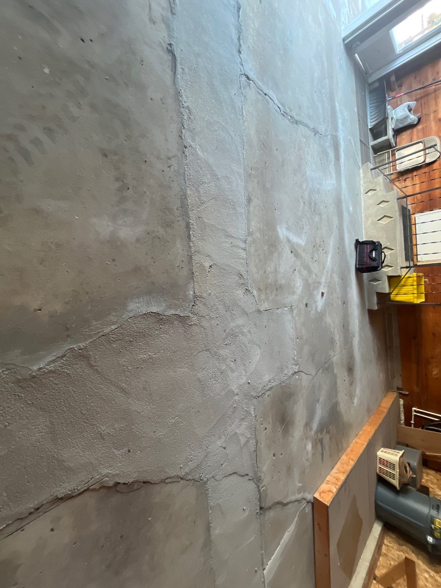 Multi-Colored Epoxy Garage Floor Coating and Concrete Stair Restoration by Select Painting, Coatings & Garage Cabinets