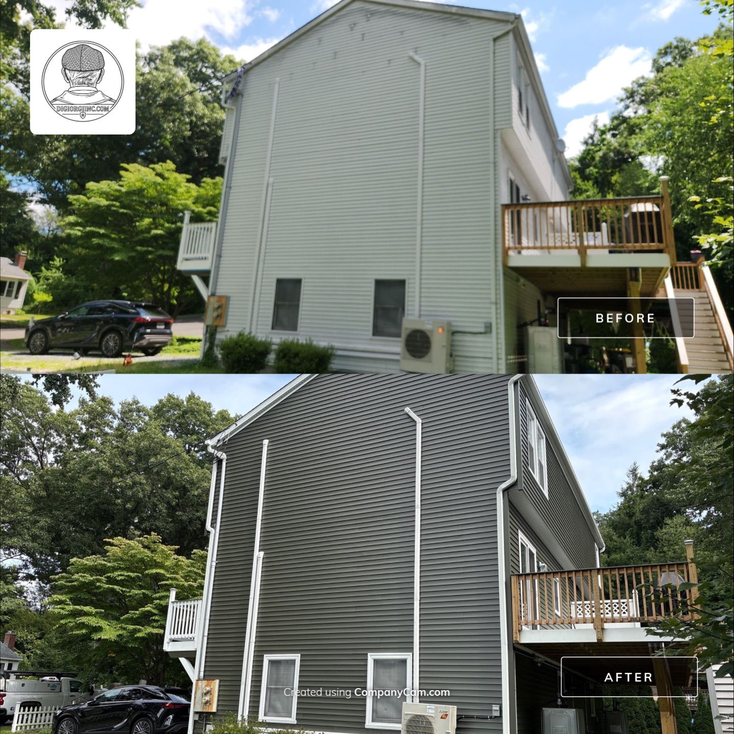 Siding Renewal Using Provia Cedar Peaks D 4.5 in Woodgrain and Tando Brick Panels by DiGiorgi Roofing and Siding Inc