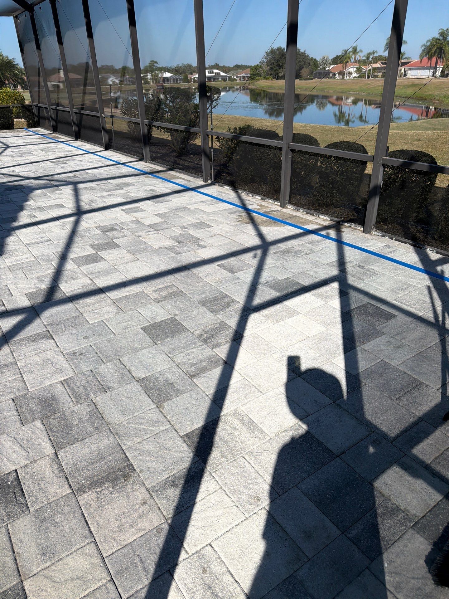 Paver Sealing and Restoration for Screened Lanai in Sun City Center by Supreme Paver Experts