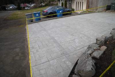 Stamped Concrete Patio and Driveway | Edmonds 