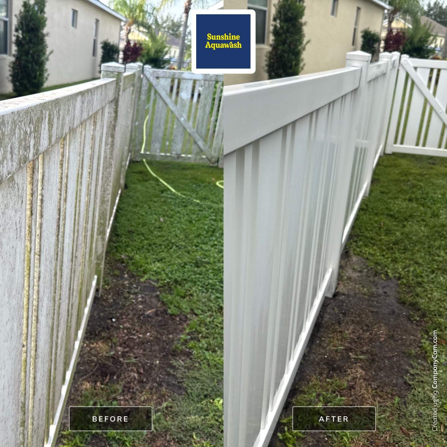 Vinyl Fence & Concrete Cleaning in Central Park at Lakewood Ranch, FL by Sunshine AquaWash