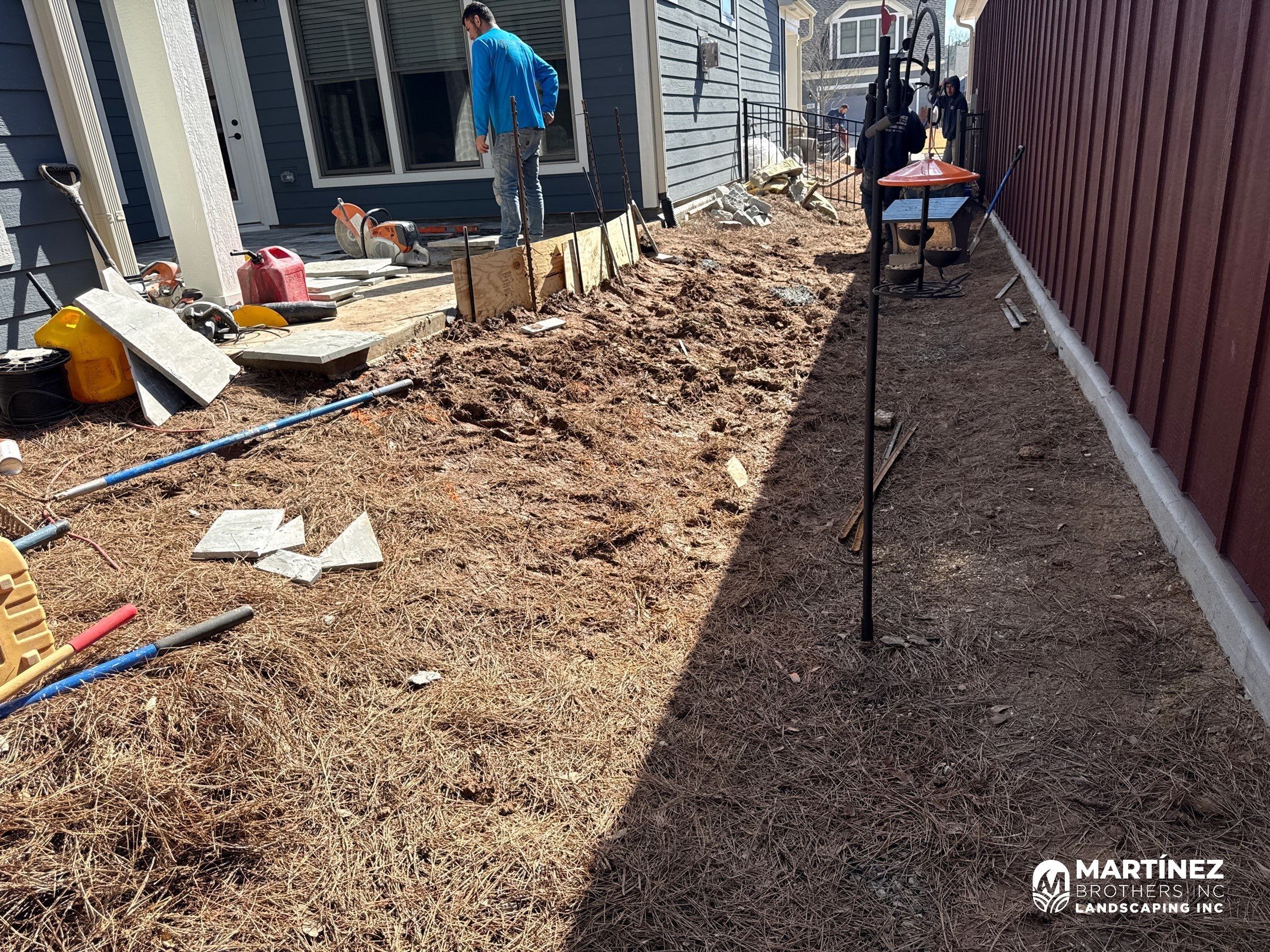 Hardscape lighting in Chapel Hill by Martinez Brother’s Nc Landscaping Inc