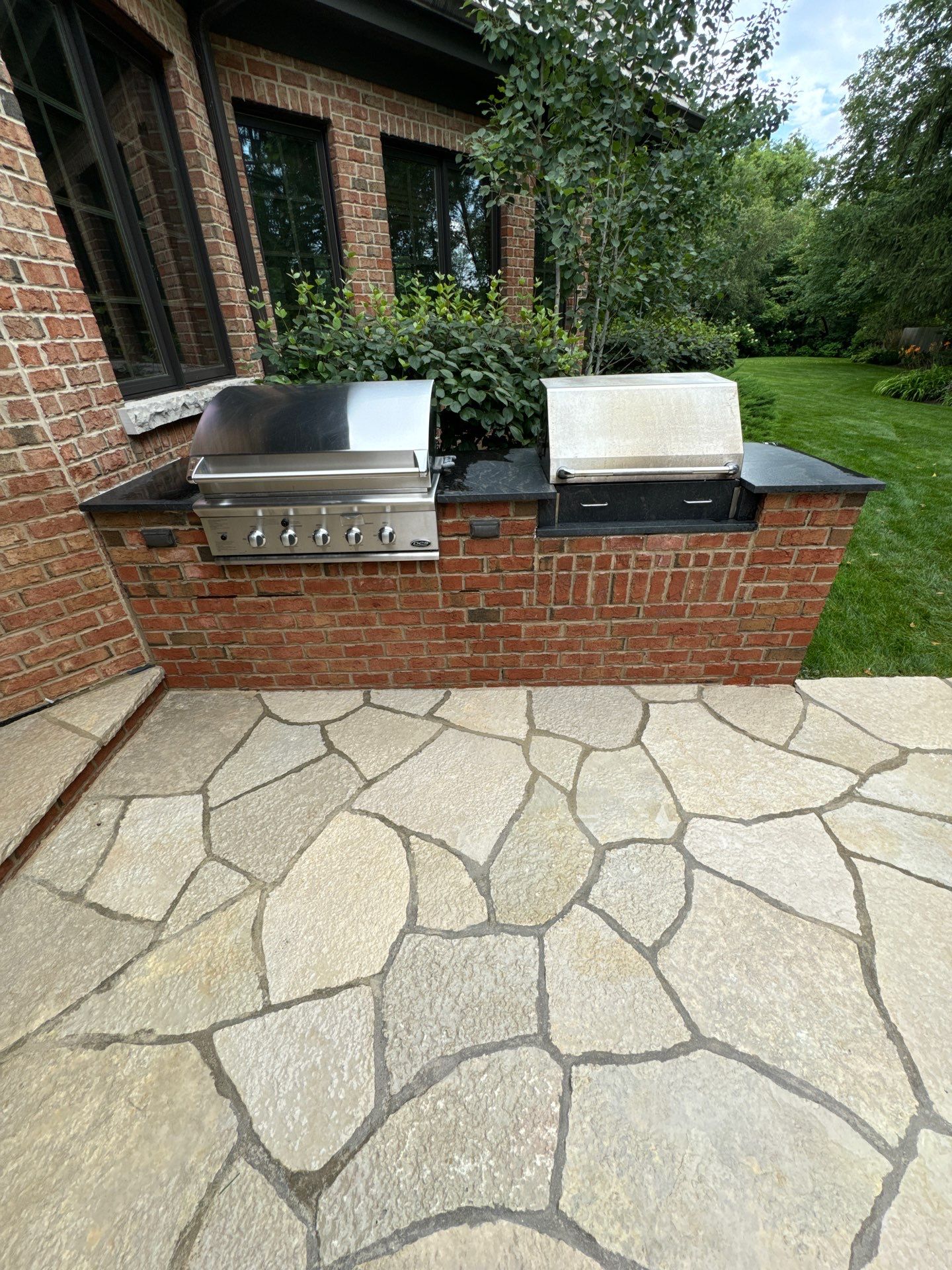 natural stone using Algaecide, soft wash soap by Northern Power Washing LLC.
