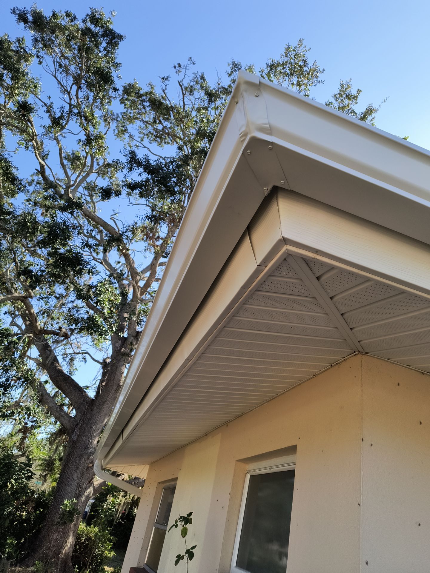 White Soffit and Fascia Upgrade in Sarasota FL by Gutter Professors