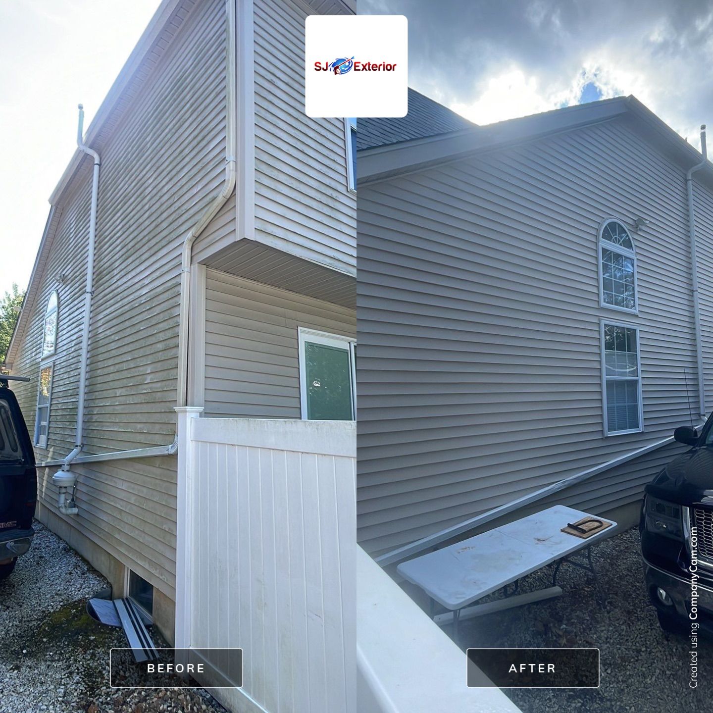Amazing transformation-House SoftWash & concrete Cleaning by SJ Exterior