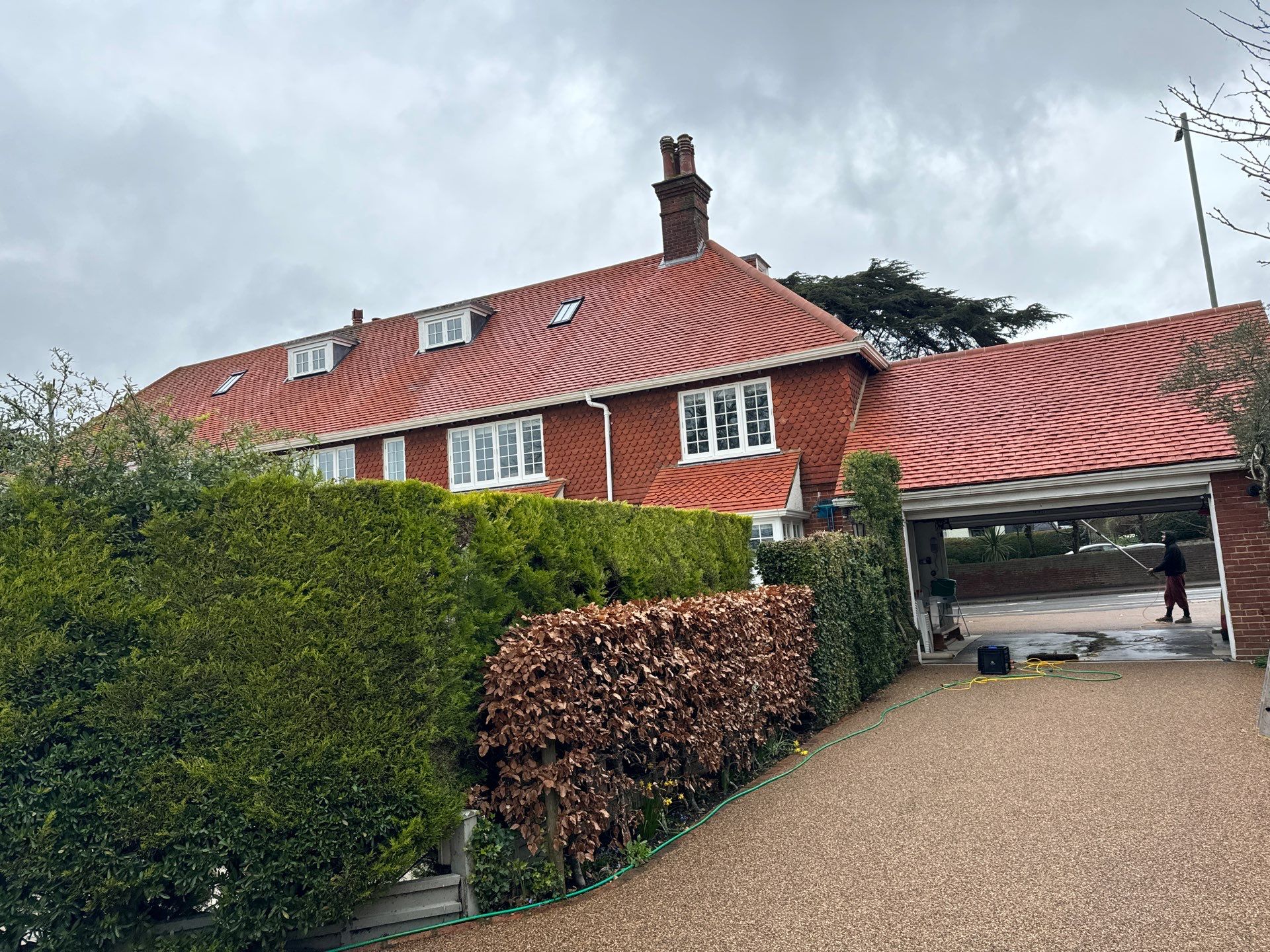 Roof Clean  - Moss Removal - Gutter Clean using Honda 15lpm Low Pressure Washing Machine by Ges Exterior Cleaning ltd