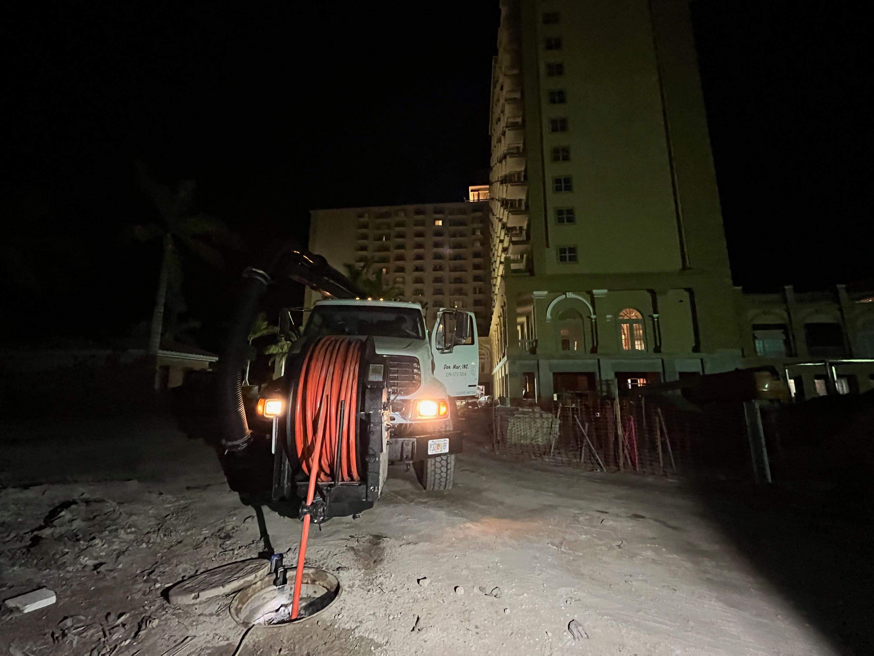 Ritz-Carlton S. Pool Deck & S. Service Rd Drain Cleaning by APS Power & Water