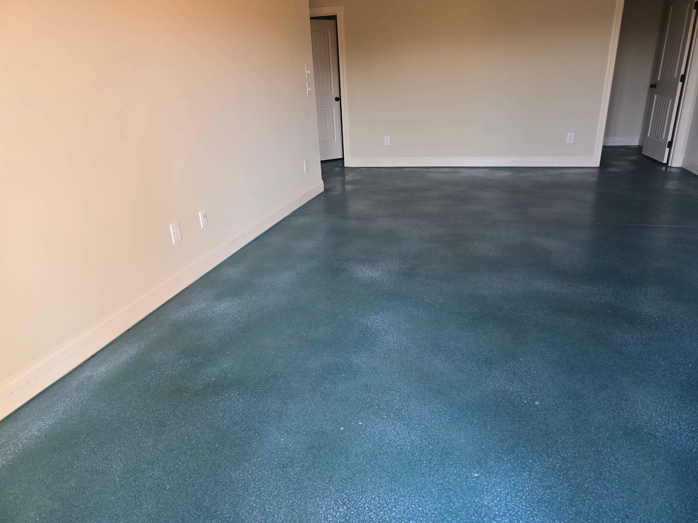 Basement Floor in Carribbean Blue by Elite Floor Solutions