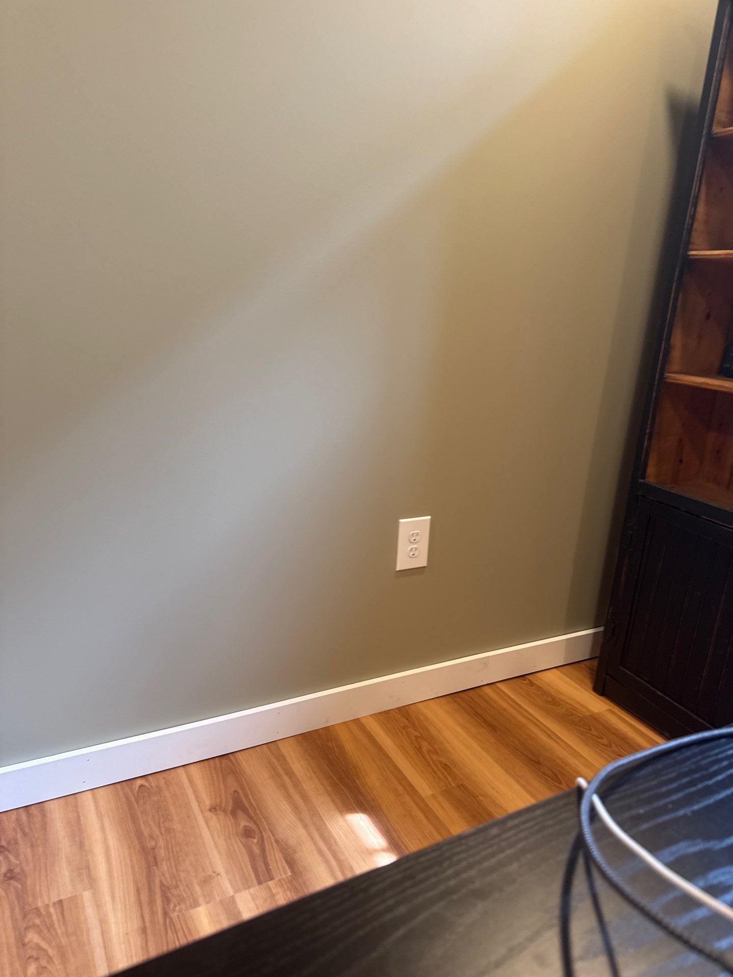 Lincoln Home Office Renovation With Sage Green Walls and Laminate Floors by CompanyCam Sales Demo