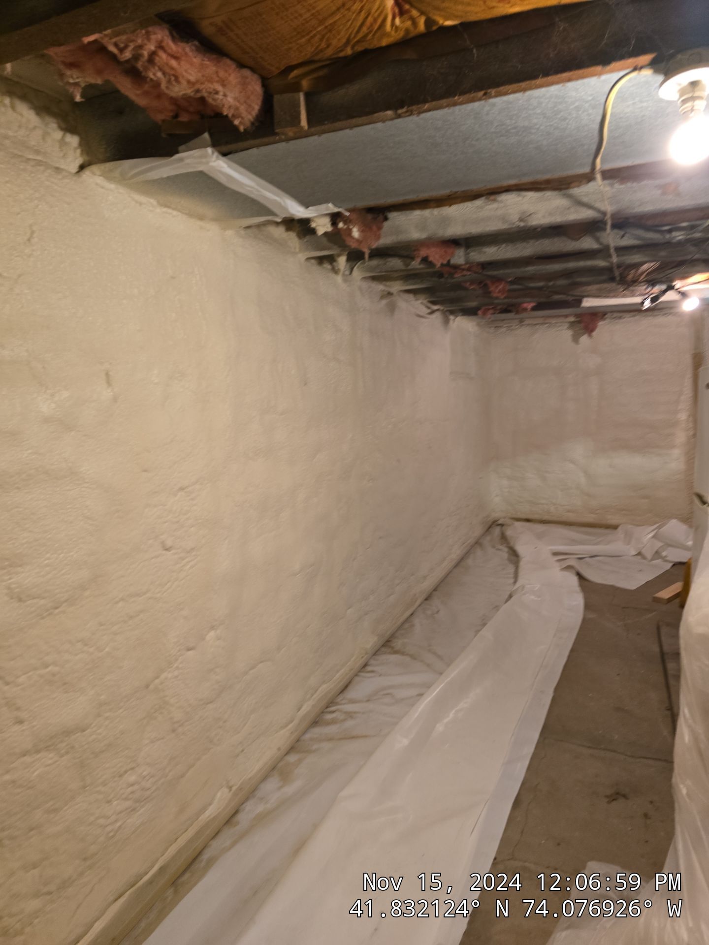 Basement Exterior Walls using Closed Cell Spray Foam by NYS Foam & Energy