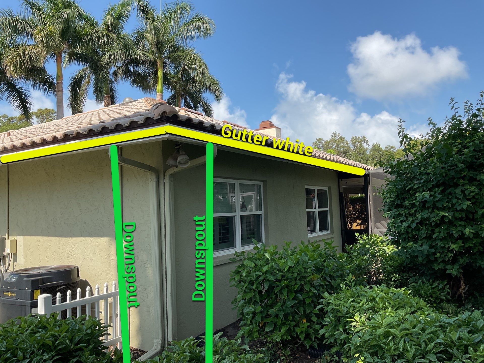 White Gutter Installation in Sarasota FL by Gutter Professors
