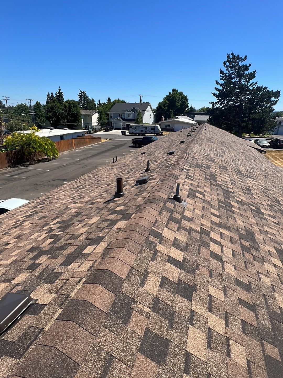 Residential Roofing Installation using IKO Dynasty (Color: Brownstone) by Orezona Building & Roofing Company, Inc.