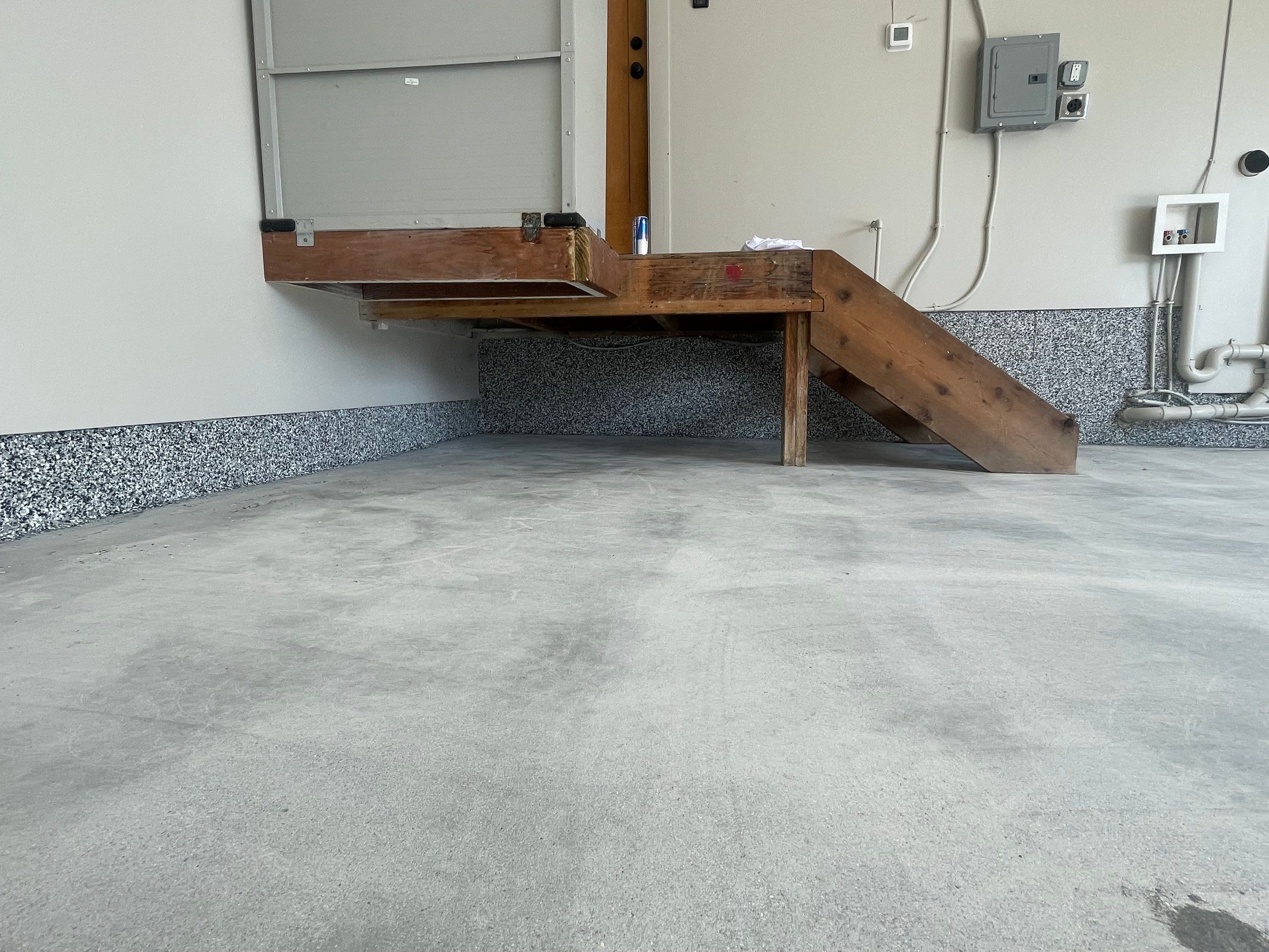 Domino Flake Floor Coating and Crack Repair in Chancellor by Select Painting, Coatings & Garage Cabinets