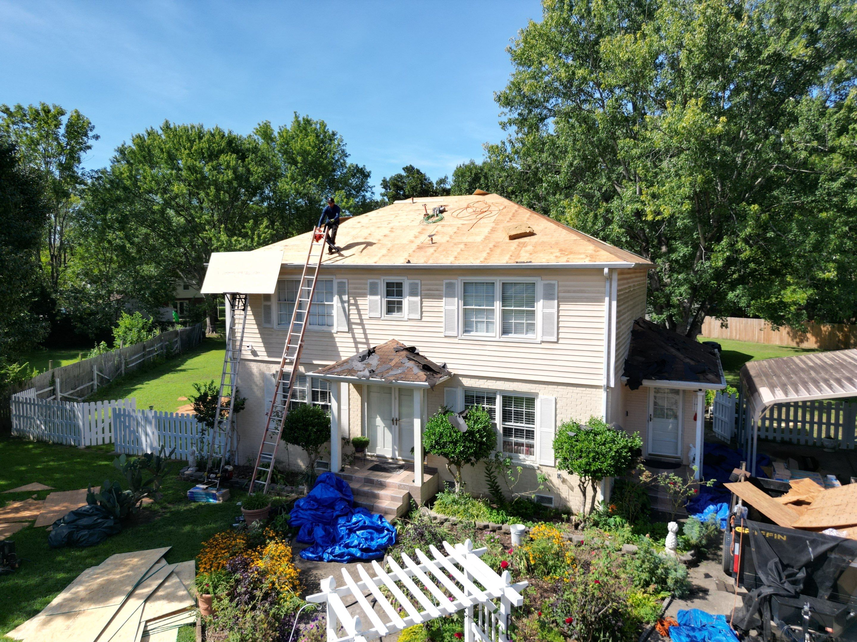 Roof replacement and interior repair by wind damage by Just Brilliant Restoration JBR