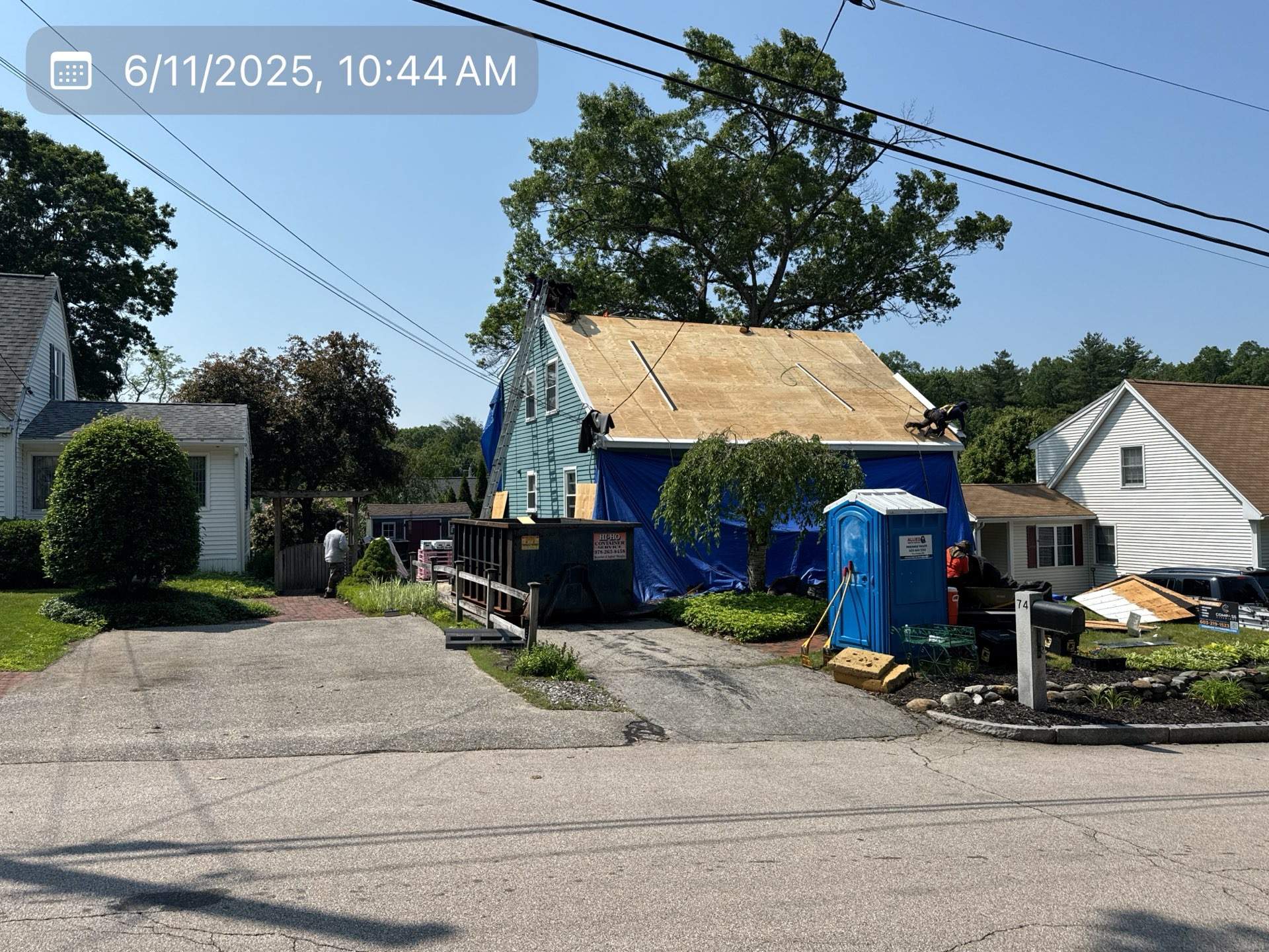 Roof Replacement in Manchester, NH | Owens Corning Teak Shingles & Structural Decking Repairs by Compass exteriors