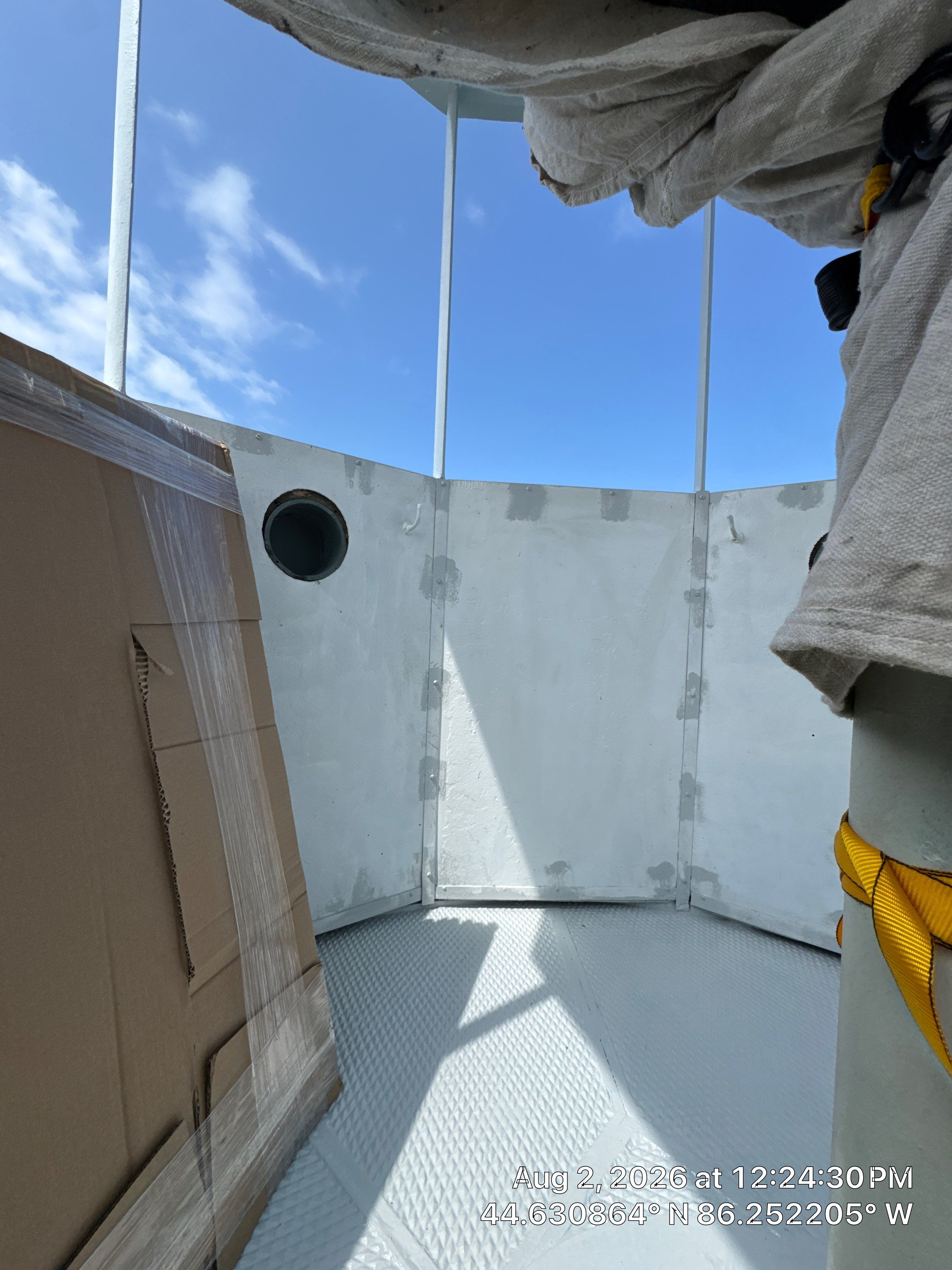 Historical Restoration and Coating of Frankfort North Breakwater Lighthouse by Finkle Preservation & Construction 
