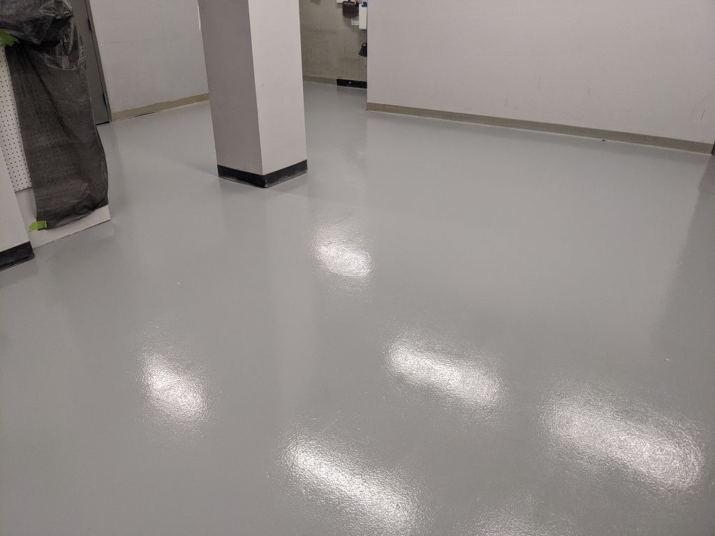 Commercial Flooring using Solid Haze Grey by Croc Coatings, LLC