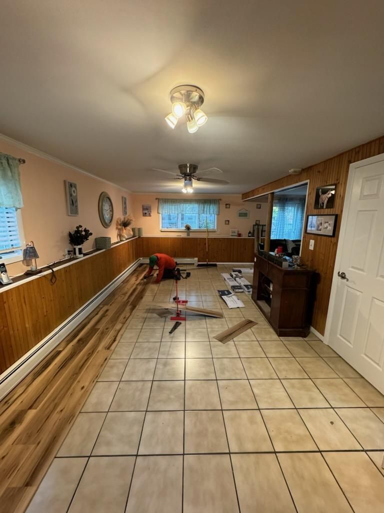 Basement LVP Installation by Footprints Floors Morristown