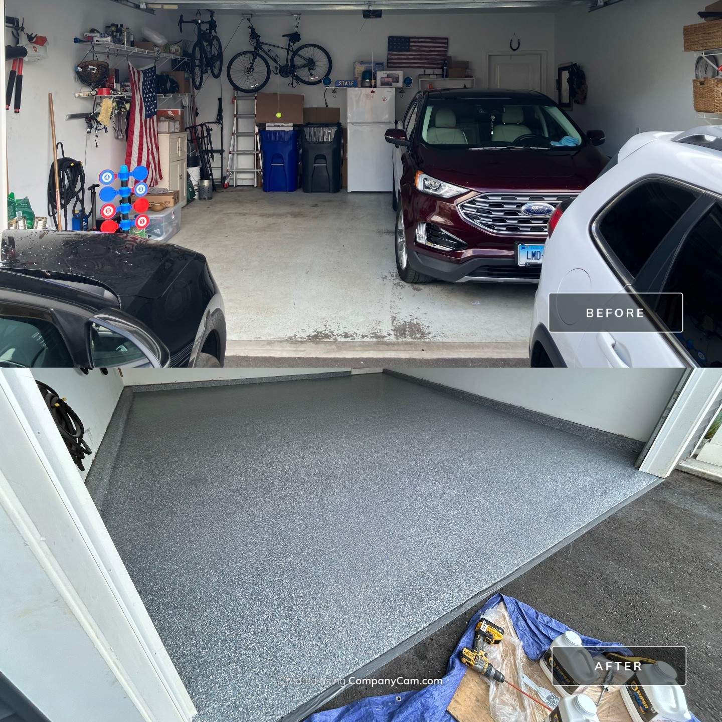Garage Floor Coating Transformation by DiGiorgi Roofing and Siding Inc