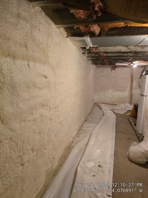 Basement Exterior Walls using Closed Cell Spray Foam