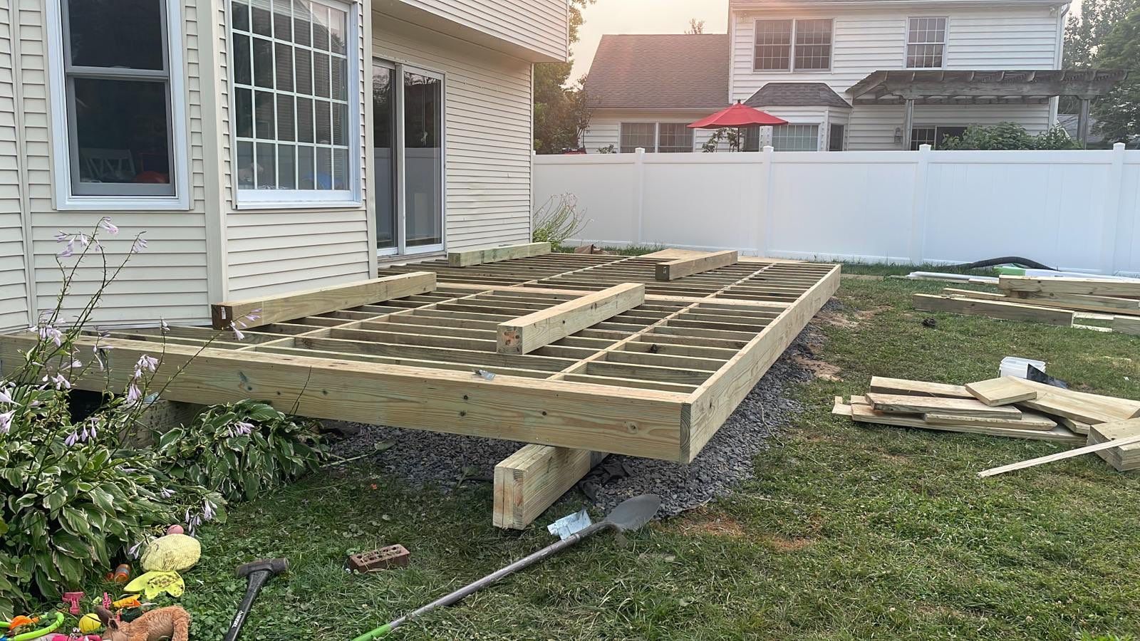 New deck and open porch Newton PA by deck guardian